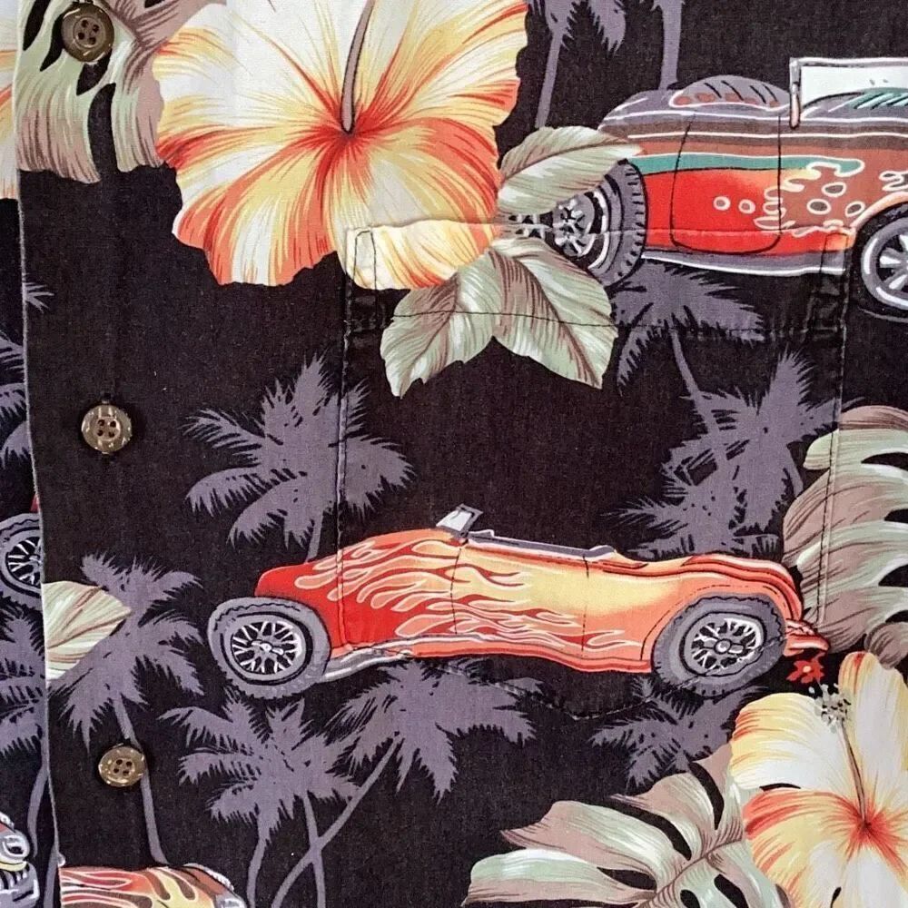 Vintage RJC Hawaiian Aloha Camp Shirt Classic Hot Rod Cars Men’s 2XL - Picture 5 of 7